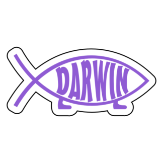 Darwin Fish Sticker (Lavender)